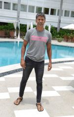 Milind Soman at Pinkathon press meet in Delhi on 28th July 2015